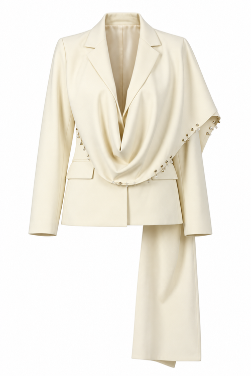 Draped Pearl Blazer