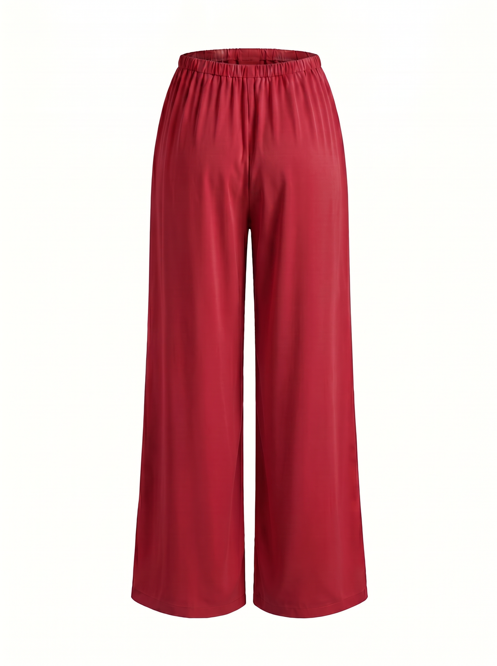 Flow Wide-Leg Pants in Wine Red — Side View | NONZO